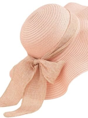 Women Floppy Sun Hat with Wide Brim, Foldable Roll-Up Straw Beach Hat Summer Hat for Travel