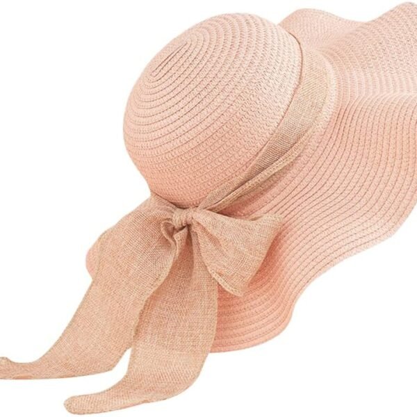Women Floppy Sun Hat with Wide Brim, Foldable Roll-Up Straw Beach Hat Summer Hat for Travel