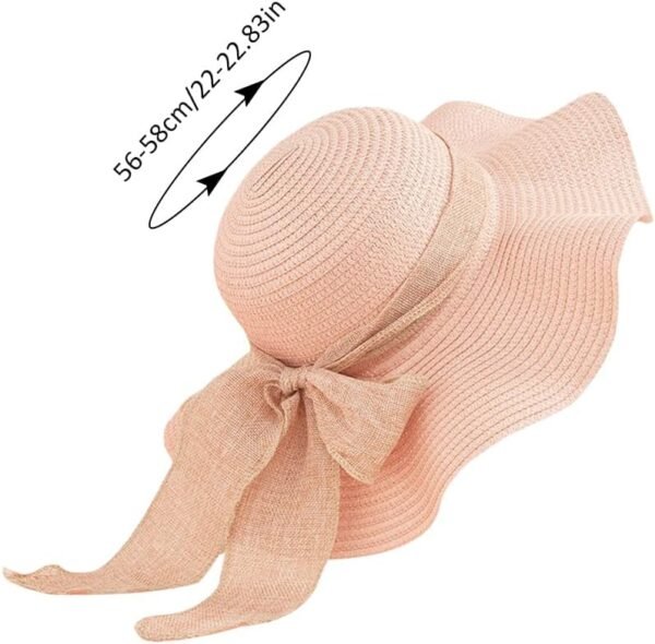 Women Floppy Sun Hat with Wide Brim, Foldable Roll-Up Straw Beach Hat Summer Hat for Travel