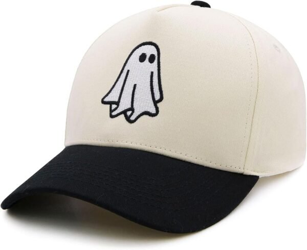 Halloween Ghost Trucker Hat, Goth Embroidered Baseball Caps for Men & Women, Cute Spooky Gifts for Festival Wear
