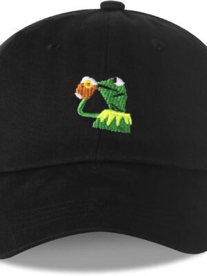 Adjustable Kermit The Frog Embroidered Baseball Cap - Unisex Classic Dad Trucker Hat