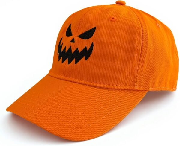 Embroidery Baseball Cap Halloween Pumpkin Face Baseball Hat Adjustable Funny Party Hats for Men Women