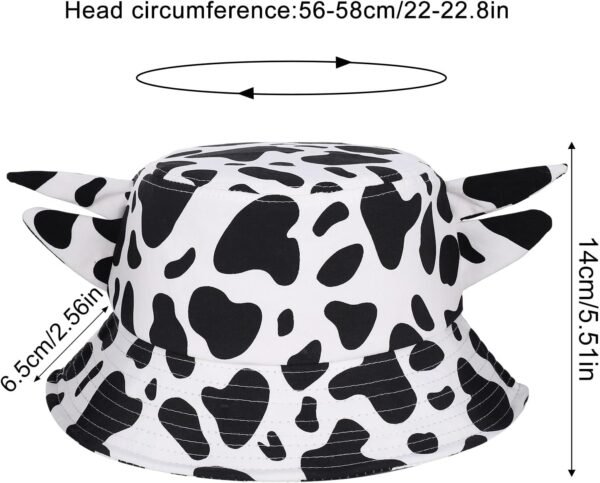 Cow Print Bucket Hat Cute Bucket Hat Beach Fisherman Hat Summer Travel Sun Hat Beach Hat Reversible for Both Men and Women Black