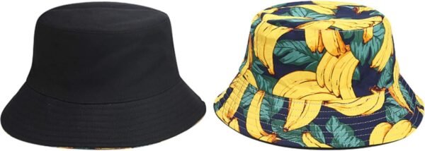 Unisex Print Double-Side-Wear Reversible Bucket Hat