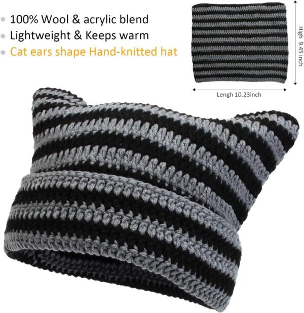 Women Beanie Warm Winter Hats, Soft Knit Lazy Beanie for Women, Women Cat Beanie,Women Fox hat, Slouchy Beanies for Women
