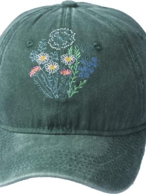 Green Dad Hat Men Women Embroidered Baseball Cap Low Profile Father's Day  Hat Vintage Adjustable Washed Unisex