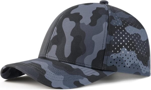 Men Quick Dry Baseball Cap Laser Cut Mesh Ball Curved Brim  Hat