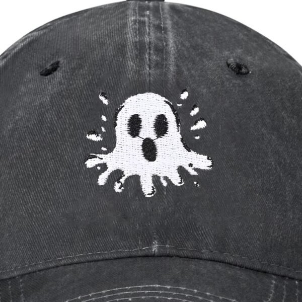 Embroidered Baseball Cap Adjustable Vintage Washed Distressed Denim Baseball Hat for Women Men