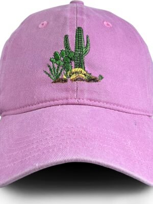 Cactus Embroidered Baseball Cap for Women Men Sun Cherry Adjustable Hat Gifts