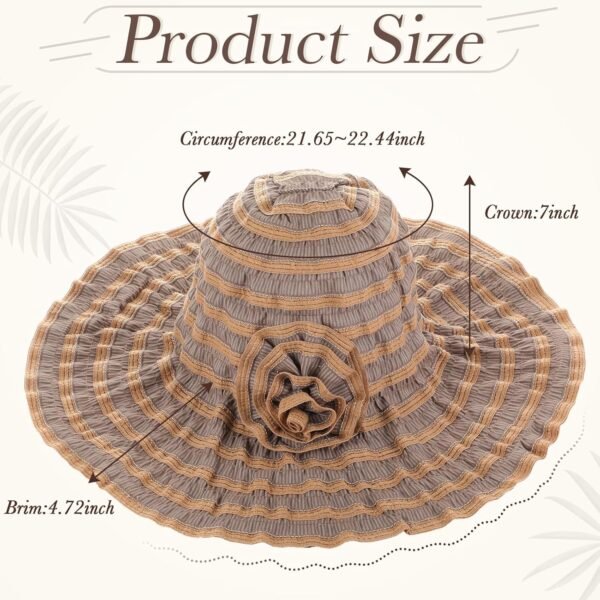 Women Ruffled Sun Hat Foldable Beach Hat Floppy Lace Wide Brim Cap Summer UV Protection Travel Garden Outdoor