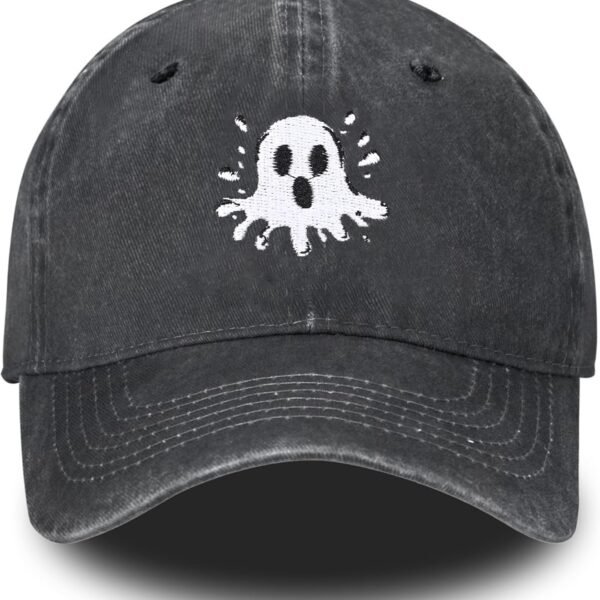 Embroidered Baseball Cap Adjustable Vintage Washed Distressed Denim Baseball Hat for Women Men