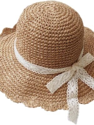Summer Beach Sun Straw Hats for Women Wide Brim Packable Travel Bucket Hats UPF 50+