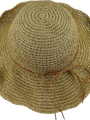 Women Sun Hat Wide Brim Floppy Beach Hat Breathable UV UPF 50+ Straw Hat Foldable Packable Summer Outdoor Cap