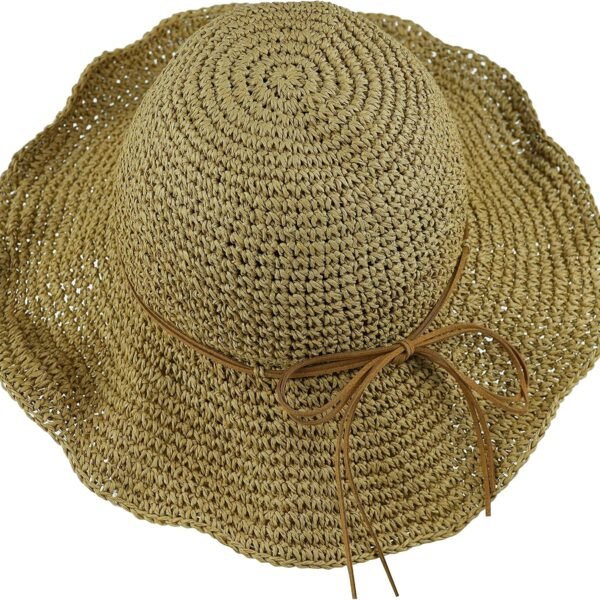 Women Sun Hat Wide Brim Floppy Beach Hat Breathable UV UPF 50+ Straw Hat Foldable Packable Summer Outdoor Cap